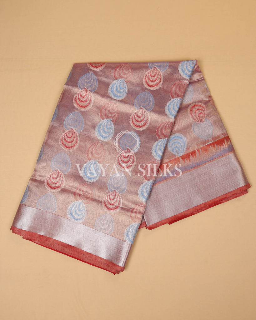 Pink Silver Multi Tissue Silk Saree