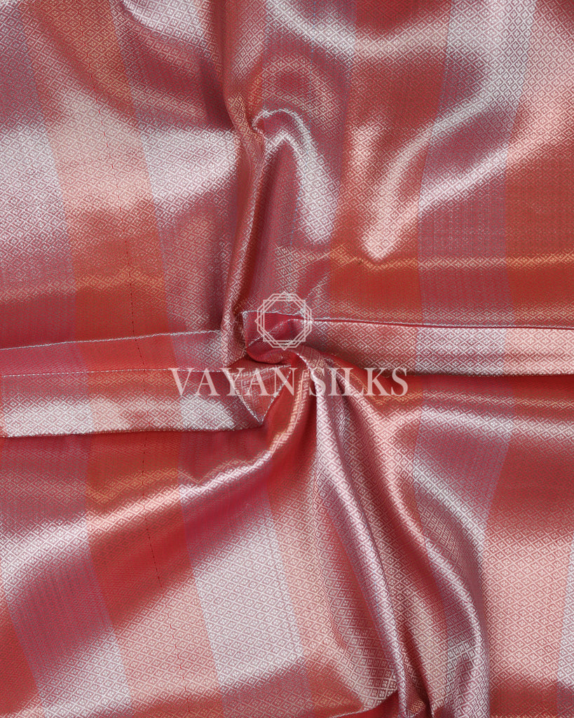 Pink Silver Multi Tissue Silk Saree