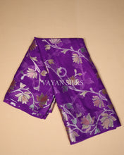 Load image into Gallery viewer, Purple Banarasi Pure Khaddi Silk Saree