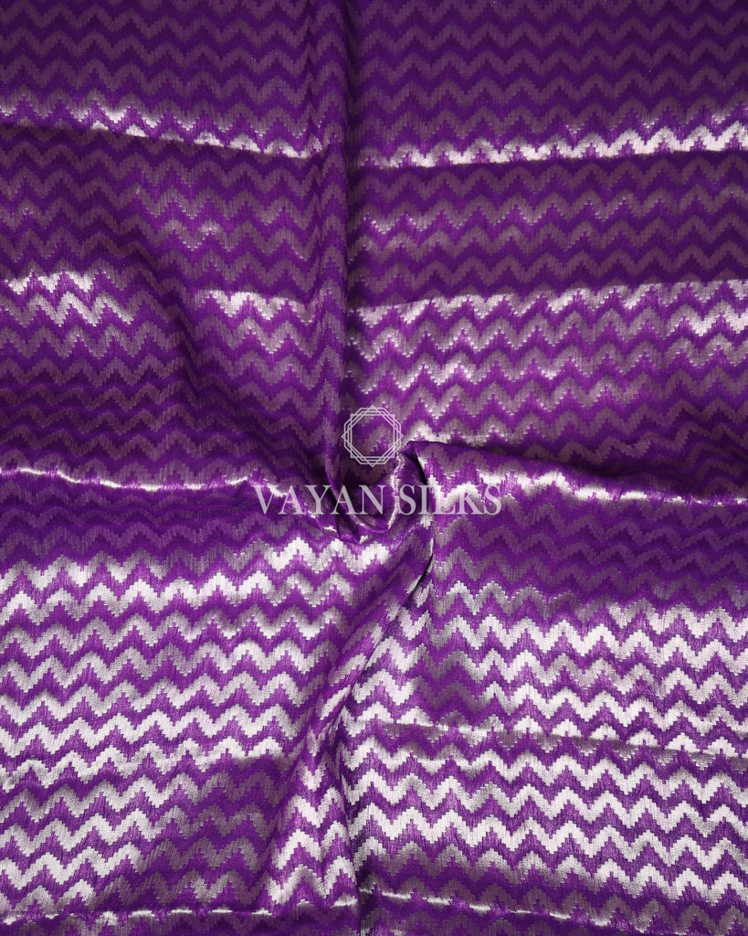 Purple Banarasi Pure Khaddi Silk Saree