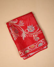 Load image into Gallery viewer, Red Banarasi Pure Khaddi Silk Saree