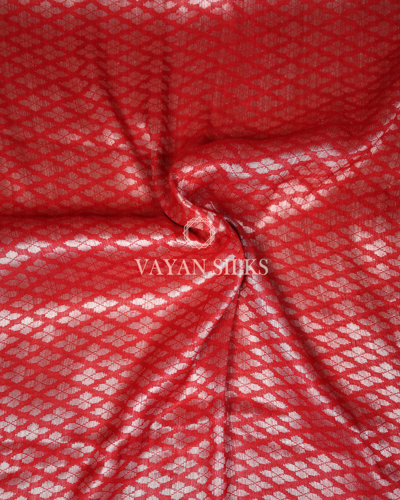 Red Banarasi Pure Khaddi Silk Saree