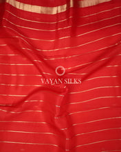 Load image into Gallery viewer, Red Banarasi Kora Silk Saree