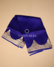 Load image into Gallery viewer, Royal Blue Banarasi Kora Silk Saree