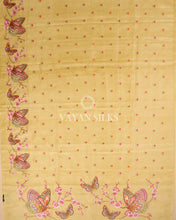 Load image into Gallery viewer, Yellow Embroidered Pure Tussar Silk Saree