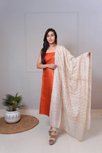 Load image into Gallery viewer, Orange Beige Color Embroidered Suit Set