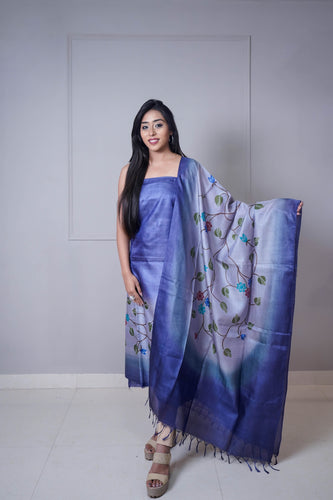 Purple Color Hand painted Suit Set