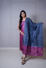 Load image into Gallery viewer, Purple Blue Handwoven Suit Set