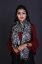Load image into Gallery viewer, Black Color Tussar Silk Printed Stole