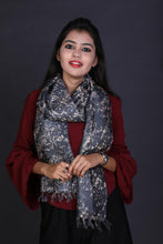 Load image into Gallery viewer, Black Color Tussar Silk Printed Stole