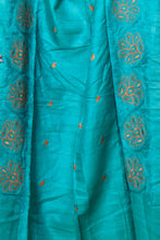 Load image into Gallery viewer, Mustard Greenish Blue Color Embroidered Suit Set