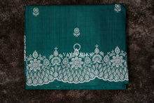 Load image into Gallery viewer, Nazaakat - Dark Green Saree with Thread Embroidery