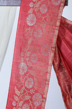 Load image into Gallery viewer, Red Tussar Saree l Festive Wear