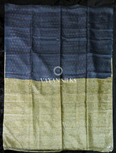 Load image into Gallery viewer, Unique Charcoal Green Woven Printed Tussar Silk Saree