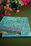 Blue Printed Tussar Silk Saree