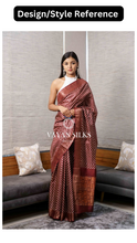 Load image into Gallery viewer, Green Zig Zag Ajrakh Tussar Saree