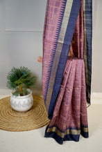 Load image into Gallery viewer, Purple Blue Color Dupion Silk Hand Woven Saree