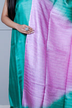 Load image into Gallery viewer, Green Pink Color Handwoven Suit Set