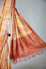 Load image into Gallery viewer, Light Orange Color Tussar Silk Printed Saree