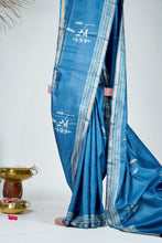 Load image into Gallery viewer, Dark Blue Color Tussar Silk Printed Saree