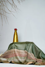 Load image into Gallery viewer, Green Color Tussar Silk Printed Saree
