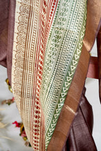 Load image into Gallery viewer, Brown Color Tussar Silk Printed Saree