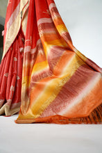 Load image into Gallery viewer, Red Color Tussar Silk Printed Saree