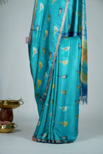 Load image into Gallery viewer, Blue Color Tussar Silk Printed Saree