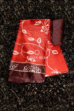 Load image into Gallery viewer, Red Brown Batik Hand painted Silk Suit Set