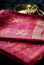 Load image into Gallery viewer, Red Pink Printed Tussar Saree