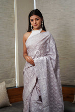 Load image into Gallery viewer, Nazaakat - Fog Grey Saree with Thread Embroidery