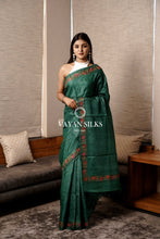 Load image into Gallery viewer, Nazaakat - Bottle Green Saree with Thread Embroidery