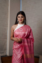 Load image into Gallery viewer, Sequins Blush Pink Tussar Saree