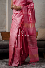 Load image into Gallery viewer, Honeysuckle Pink Woven Tussar Saree
