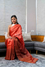 Load image into Gallery viewer, Coral Woven Tussar Silk Saree