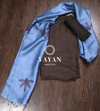 Load image into Gallery viewer, Blue Black Embroidered Suit Set
