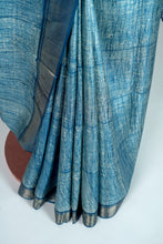 Load image into Gallery viewer, Blue Color Tussar Silk Printed Saree