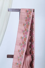 Load image into Gallery viewer, Pink Floral Tussar Saree l Festive Wear