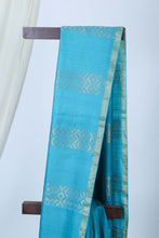 Load image into Gallery viewer, Blue Woven Tussar Saree l Festive Wear