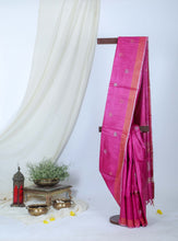 Load image into Gallery viewer, Pink Heavy Pallu Tussar Saree l Festive Wear