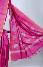 Load image into Gallery viewer, Pink Heavy Pallu Tussar Saree l Festive Wear