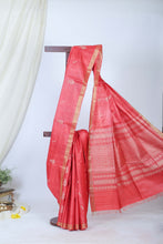 Load image into Gallery viewer, Red Heavy Boota Tussar Saree l Festive Wear