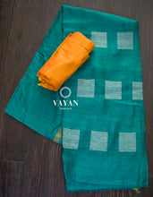 Load image into Gallery viewer, Green Mustard Tussar Suit Set