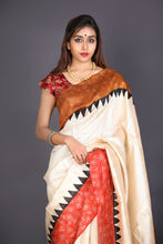 Load image into Gallery viewer, White Dupion Saree