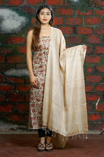 Brown Beige Printed Suit Set