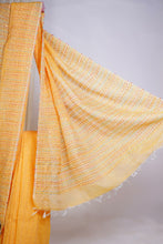 Load image into Gallery viewer, Yellow Color Linen Hand Woven Saree