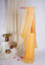 Load image into Gallery viewer, Yellow Color Linen Hand Woven Saree