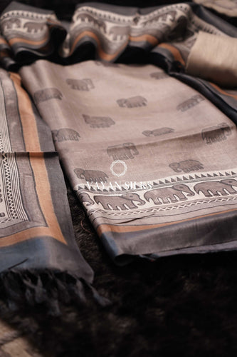 Ginger Black Tussar Suit Set