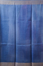 Load image into Gallery viewer, Indigo Color Tussar Silk Printed Saree