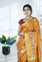 Load image into Gallery viewer, Yellow Color Tussar Silk Embroidered Saree